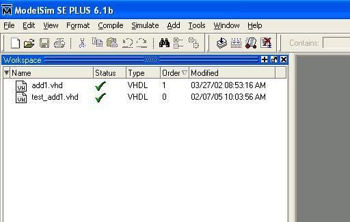 Компиляция файлов проекта проведена ModelSim SE 6.1b