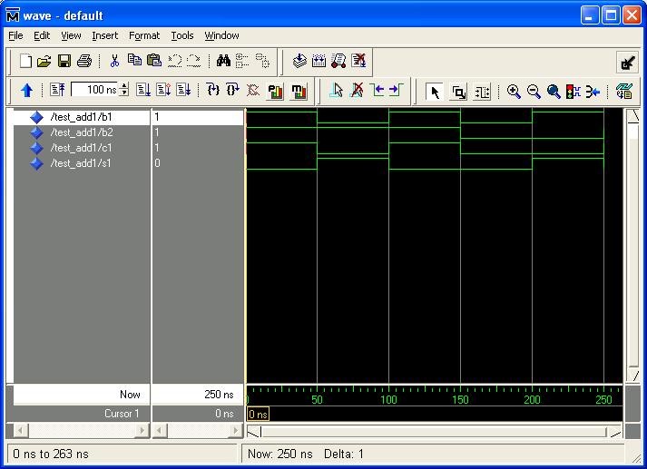 Масштаб времени изменен ModelSim SE 6.1b